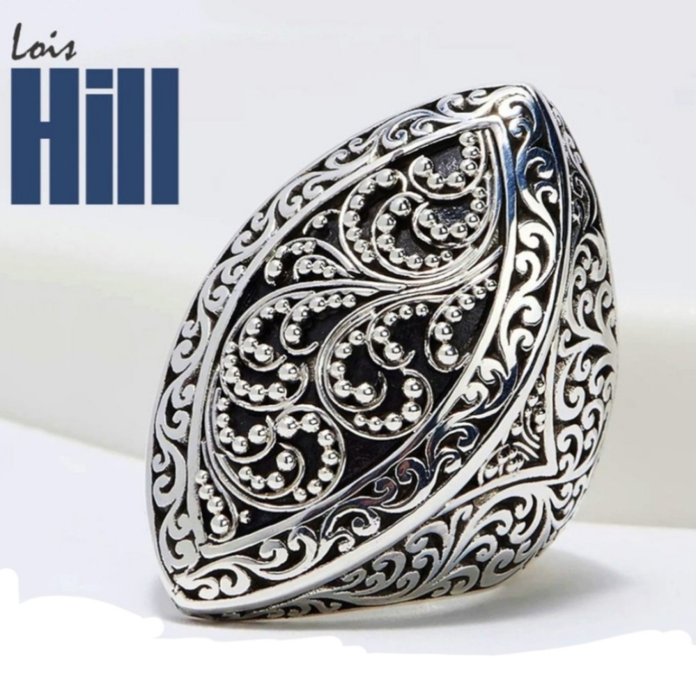 Lois Hill - Silver Scroll Statement Ring